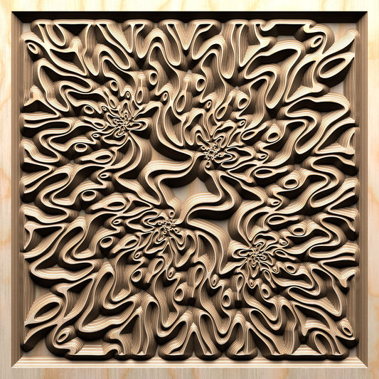 TMGW9 Wavy pattern Vector file for V- bit carving with software Vectric Aspire, Cut3D, ArtCAM - Bonitum CNC Model Studio