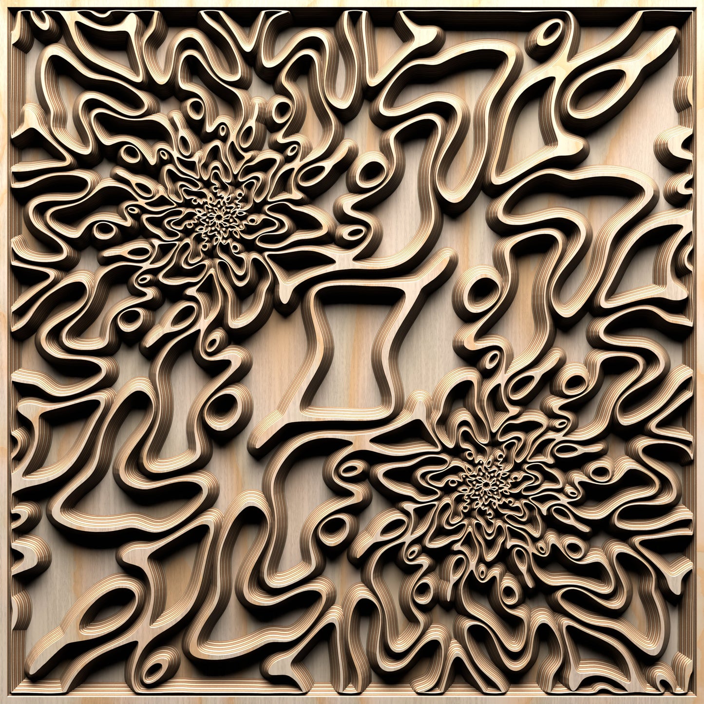 TMGW2 Wavy pattern Vector file for V- bit carving with software Vectric Aspire, Cut3D, ArtCAM - Bonitum CNC Model Studio