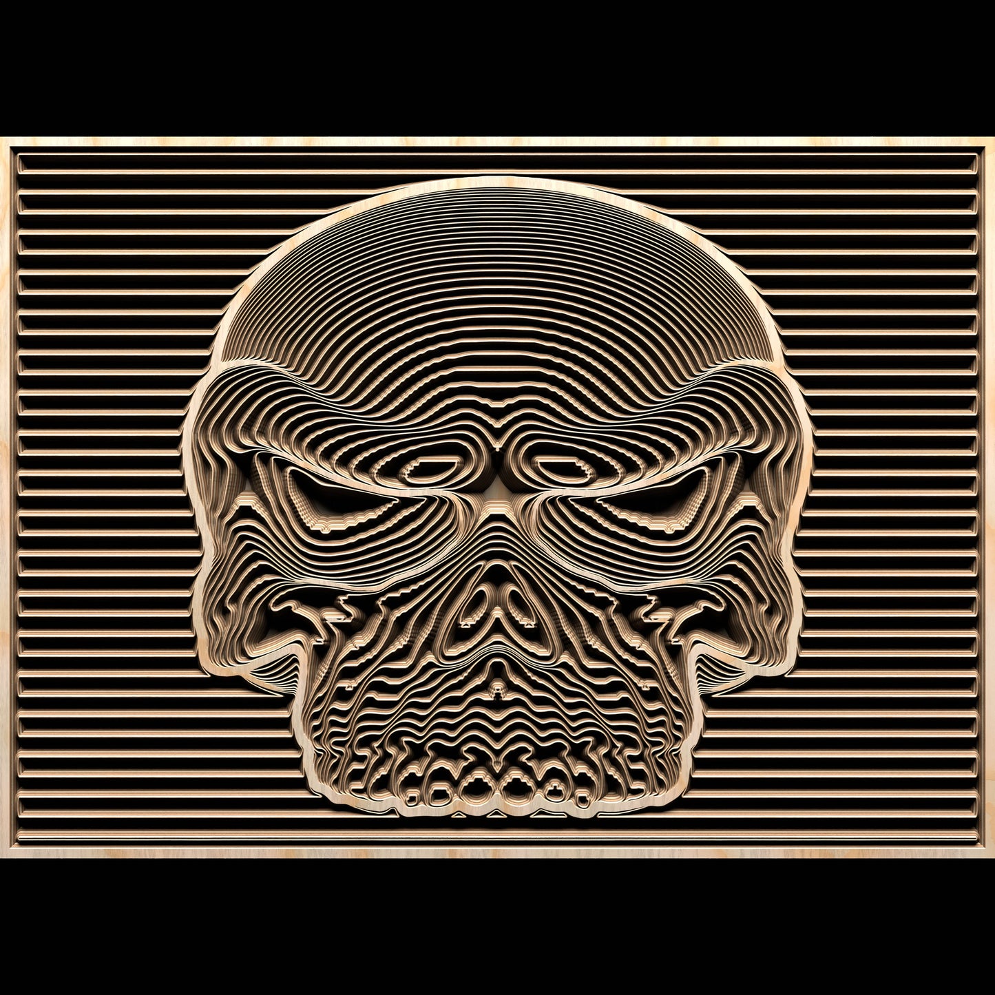 Skull24 file for V- bit carving - Bonitum CNC Model Studio