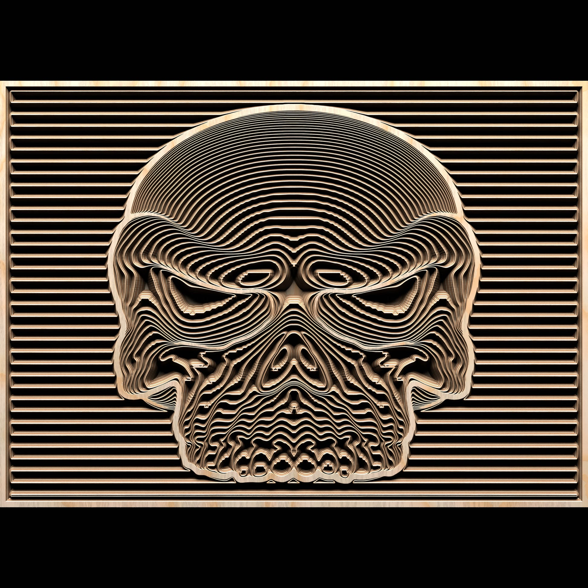 Skull24 file for V- bit carving - Bonitum CNC Model Studio