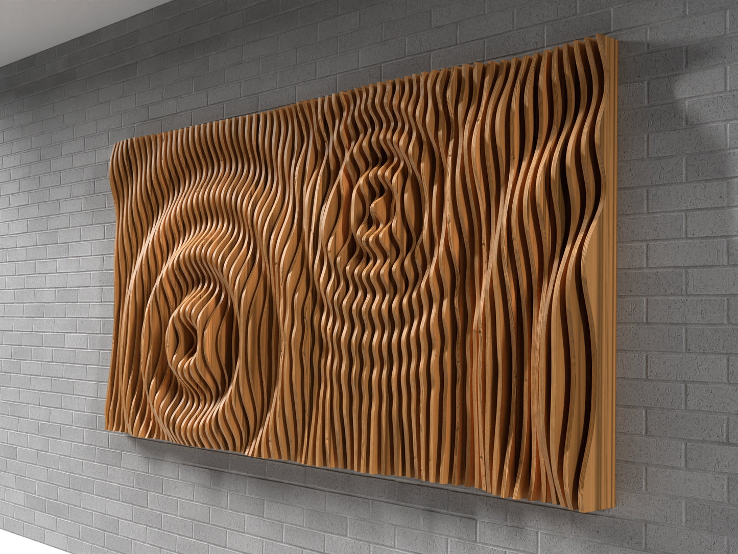 Parametric Wall Art WaveWall65 CNC cutting file - Bonitum CNC Model Studio