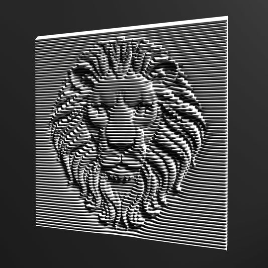 Parametric Wall Art LION HEAD V2 - Bonitum CNC Model Studio