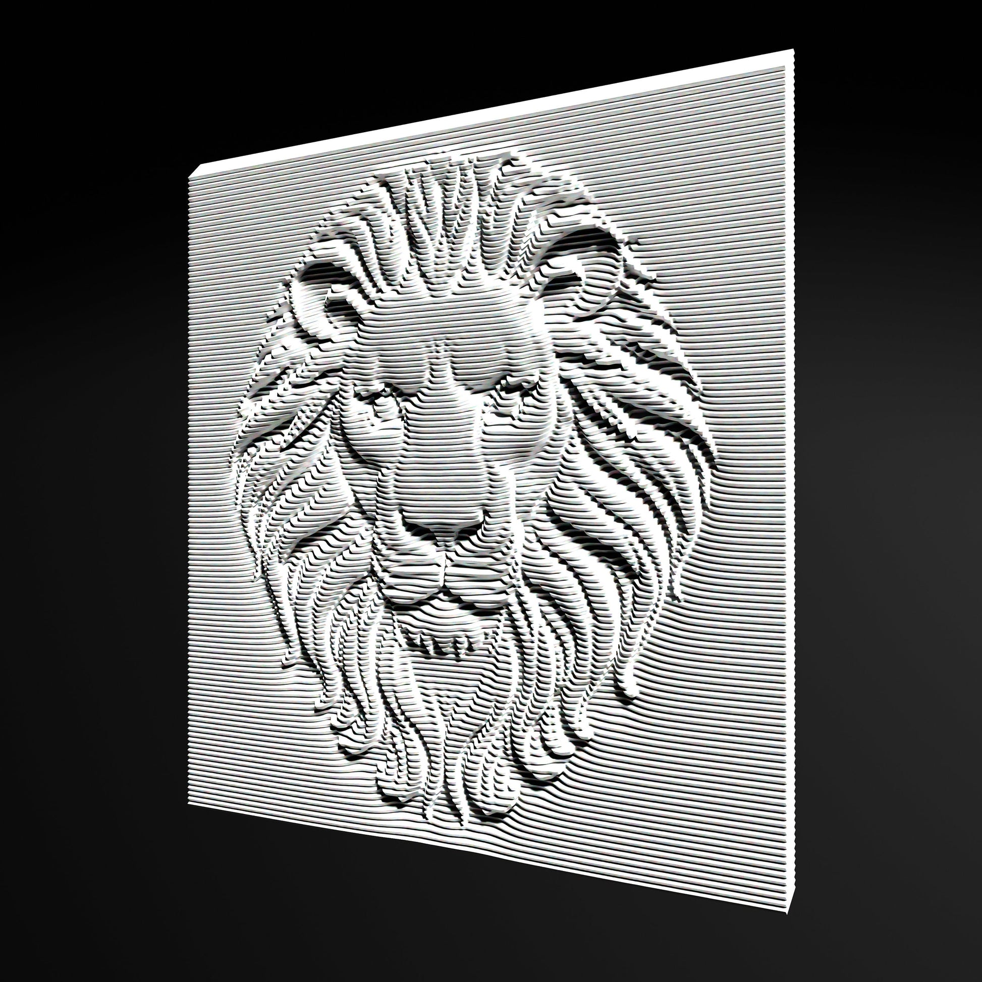 Parametric Wall Art LION HEAD V2 - Bonitum CNC Model Studio